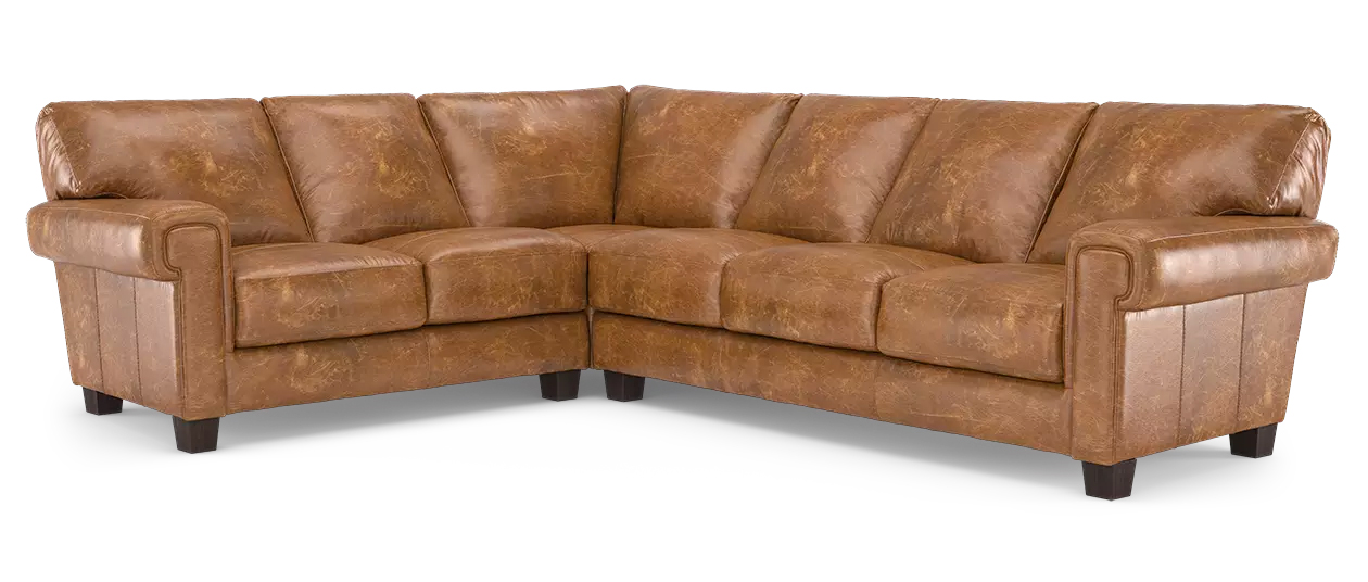 Sofology Maltby brown leather corner sofa