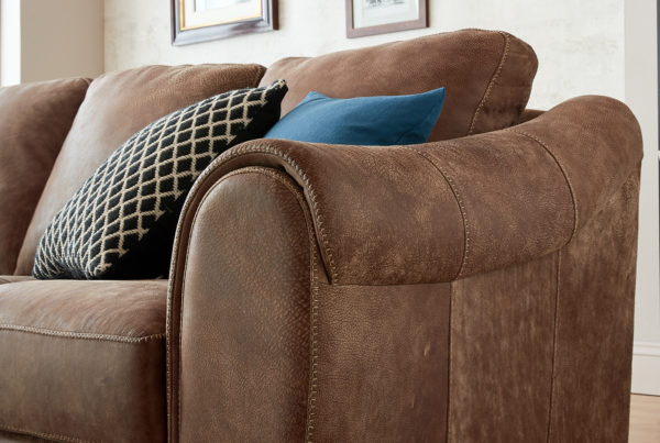Sofology Galleria brown leather sofa