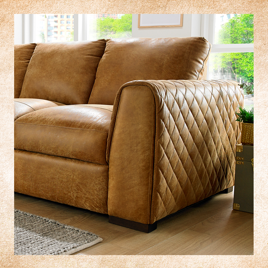 Sofology Mazzini brown leather sofa