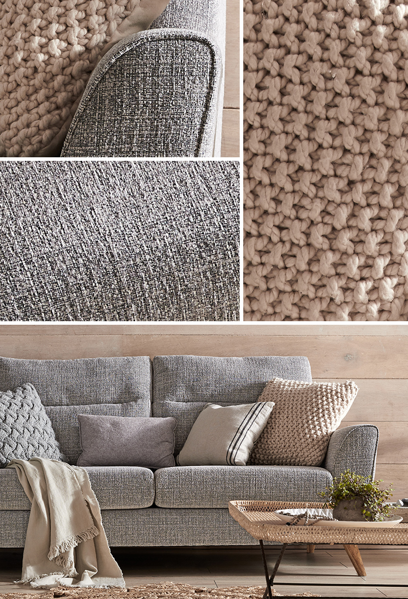 Sofology Milton grey fabric sofa